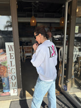 Load image into Gallery viewer, White Crewneck Cropped Runway Sweatshirt