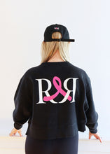 Load image into Gallery viewer, Crewneck Ribbed Cropped Runway Sweatshirt