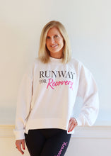 Load image into Gallery viewer, White Crewneck Cropped Runway Sweatshirt