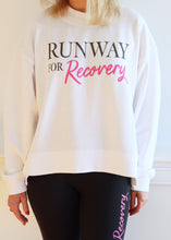 Load image into Gallery viewer, White Crewneck Cropped Runway Sweatshirt